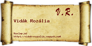 Vidák Rozália névjegykártya